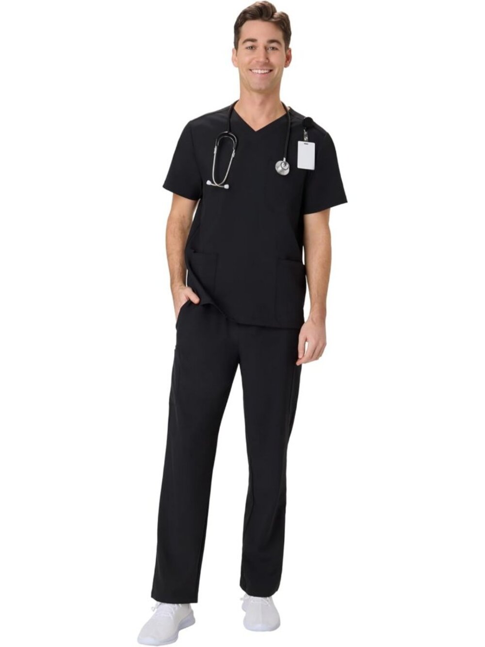 Men's Medical Scrubs Set with Pockets | Moisture-Wicking Healthcare Uniforms